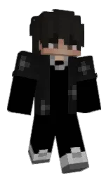 black and white Minecraft skin — Classic model — first worn by Giga4K