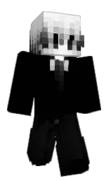 black and white Minecraft skin — Classic model — first worn by jackjcurtis
