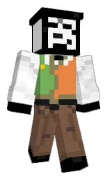 black and white Minecraft skin — Classic model — first worn by comictime123