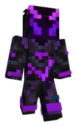 black and violet Minecraft skin — Classic model