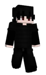 black and albescent white Minecraft skin — Slim model