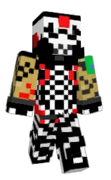 black and white Minecraft skin — Classic model