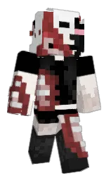 black and white Minecraft skin — Classic model