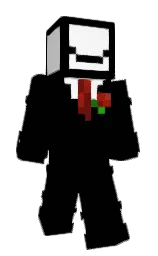 black and white Minecraft skin — Slim model