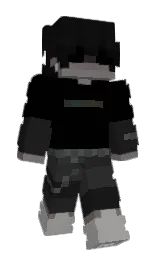 black and cod gray Minecraft skin — Slim model
