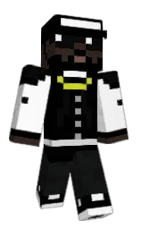 black and white Minecraft skin — Classic model — first worn by VieChrome