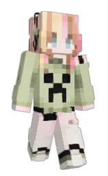 dumkitty's Minecraft skin wearing the Cherry Blossom cape