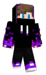 black and electric violet Minecraft skin — Classic model — first worn by DarkiTzGhost