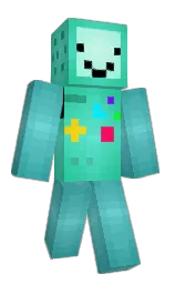 turquoise and fountain blue Minecraft skin — Slim model — first worn by i8breadcrumb