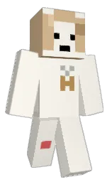 white linen and white rock Minecraft skin — Classic model — first worn by newnie