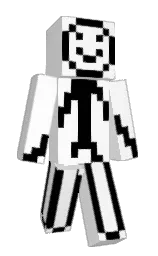 white and black Minecraft skin — Classic model — first worn by LeTiger701