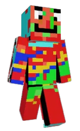 turquoise blue and alizarin crimson Minecraft skin — Classic model