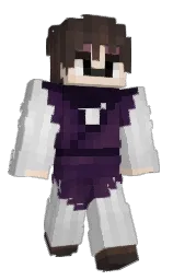 ZipZap's Minecraft skin wearing the Purple Heart cape