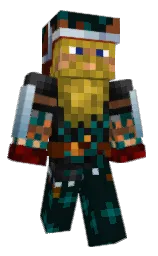 black pearl and deep teal Minecraft skin — Classic model — first worn by Orebroker