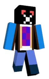 black and cornflower blue Minecraft skin — Classic model — first worn by Albert455