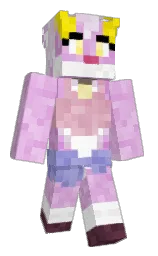 white and light orchid Minecraft skin — Slim model — first worn by Safi_Charna
