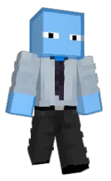 white and cadet blue Minecraft skin — Classic model — first worn by TGIsh