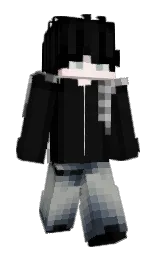 black and cod gray Minecraft skin — Slim model — first worn by LITS0