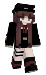 black and pot pourri Minecraft skin — Slim model — first worn by Ajatox