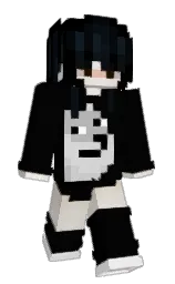 black and ebony Minecraft skin — Slim model — first worn by nlwy
