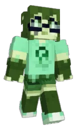 black and seaweed Minecraft skin — Classic model — first worn by DoodleConner