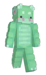 black and algae green Minecraft skin — Slim model — first worn by JadeCrystalHeart