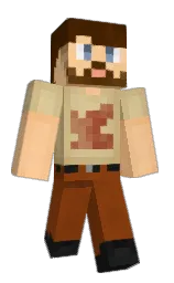 black and peach orange Minecraft skin — Classic model