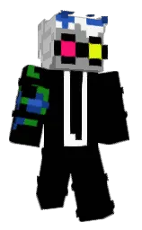 black and white Minecraft skin — Classic model — first worn by VITALChi