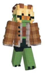 black and asparagus Minecraft skin — Slim model — first worn by Fezzzuu