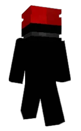 black and bright red Minecraft skin — Slim model — first worn by eezf