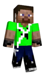 black and green Minecraft skin — Classic model — first worn by vakogi