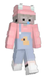 periwinkle gray and pink Minecraft skin — Slim model