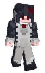 charade and silver Minecraft skin — Slim model — first worn by Ebony_Seraphina