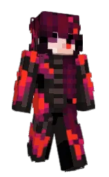 cocoa brown and red orange Minecraft skin — Slim model