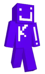 electric violet and white Minecraft skin — Classic model