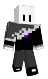 black and white Minecraft skin — Classic model — first worn by TheTrueWhite