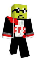 black and pear Minecraft skin — Classic model — first worn by bebekimut