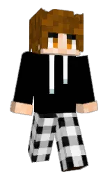 black and white Minecraft skin — Slim model