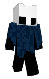 black and white Minecraft skin — Classic model