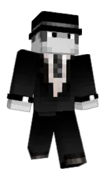 black and alto Minecraft skin — Classic model — first worn by SaluteBoomer