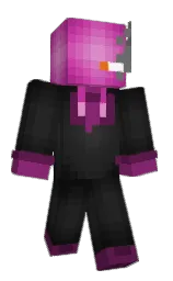 cod gray and wine berry Minecraft skin — Classic model