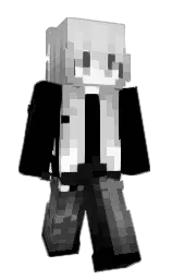 black and silver Minecraft skin — Classic model — first worn by 777xTeam