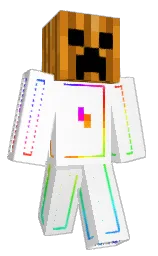 white and rich gold Minecraft skin — Classic model — first worn by MrCaosCraft