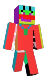red orange and harlequin Minecraft skin — Slim model — first worn by AliQuestionTV