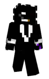 black and white Minecraft skin — Classic model