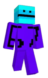 electric violet and cyan / aqua Minecraft skin — Classic model