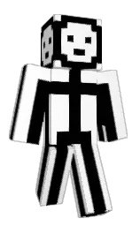 white and black Minecraft skin — Classic model