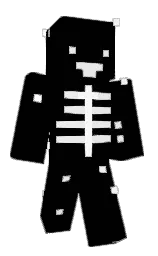 black and white Minecraft skin — Slim model