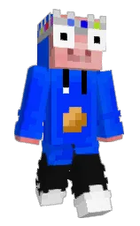blue and blue ribbon Minecraft skin — Slim model — first worn by SkeletonanT