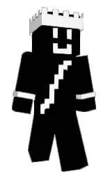 black and white Minecraft skin — Classic model — first worn by LynkDtap